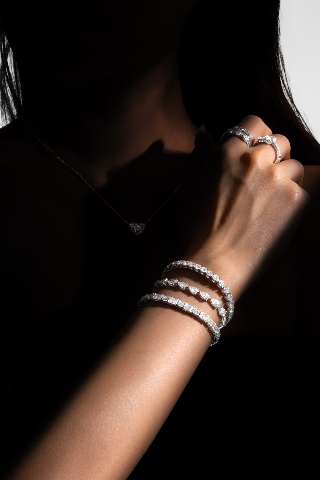 Midnight Edit — Heart Pendant & Cuff — detail