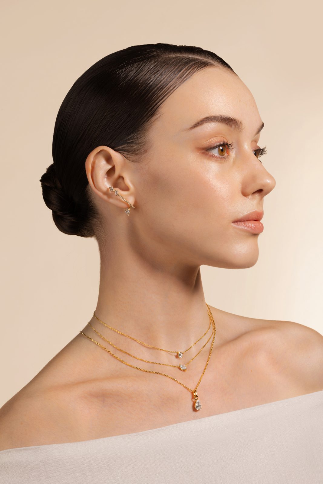 Layered Trio Necklace Set — detail