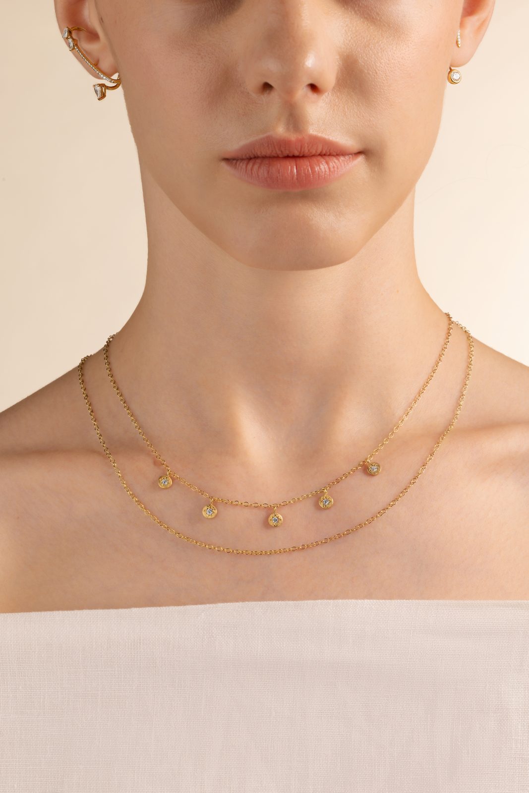 Layered Trio Necklace Set — detail